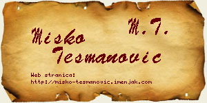 Miško Tešmanović vizit kartica